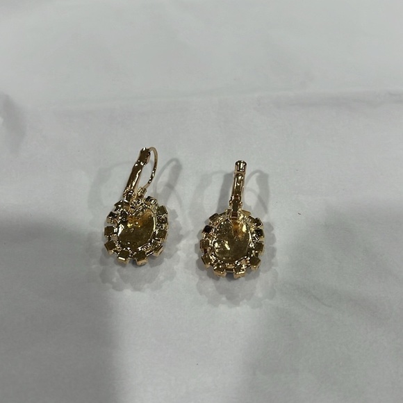 Fashion Statement Blue and Gold Earrings - Picture 3 of 4